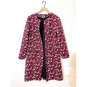 Atmosphere Paisley Duster Jacket Large Red Tapestry Coatigan Regency Avant Garde